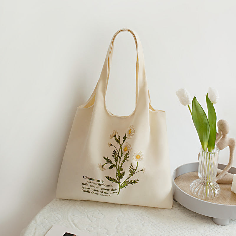 Fresh Floral Canvas Tote Bag
