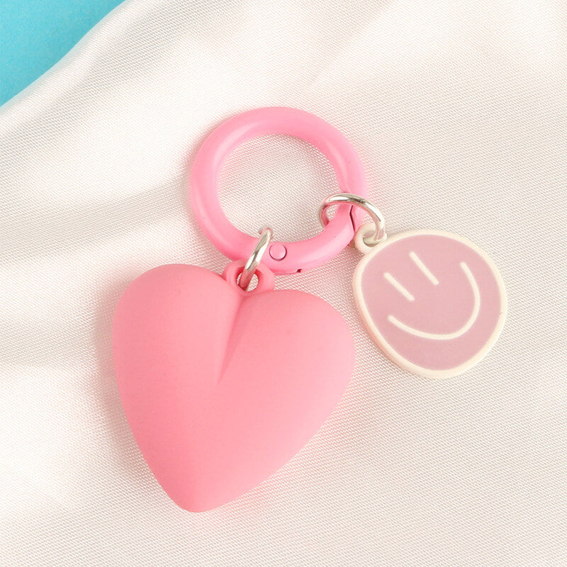 Pastel Heart Smile Airpods Keychain