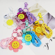Load image into Gallery viewer, Rainbow Color Chain Sunflower Keychain
