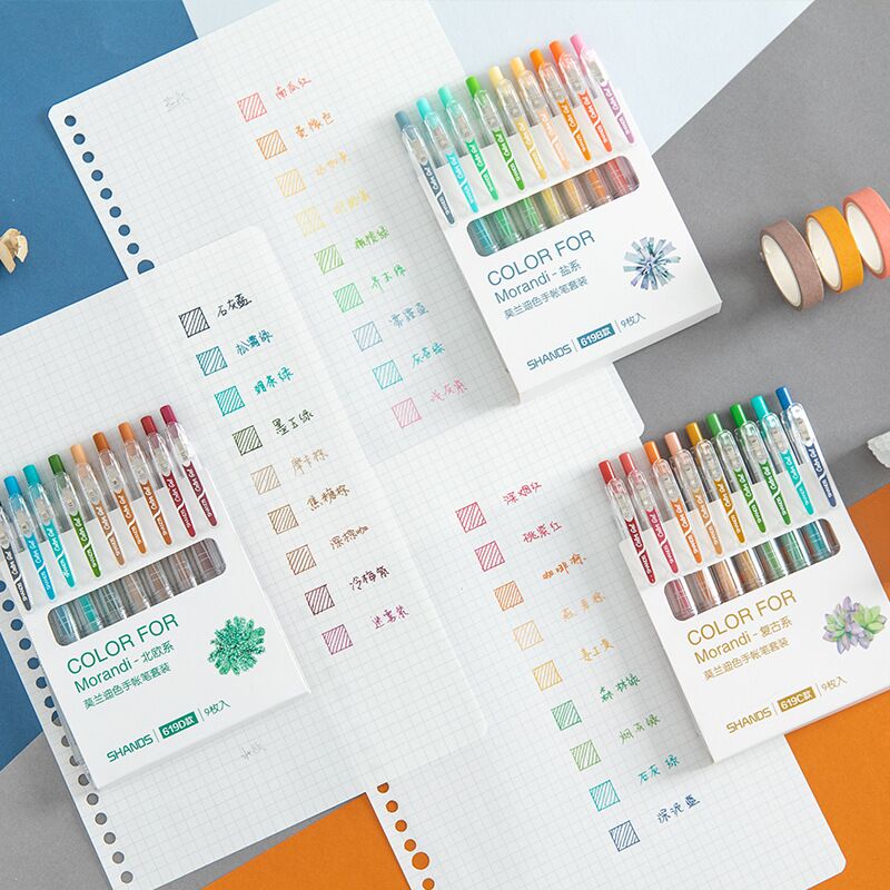 Morandi 9 Colorful Gel Pens Set – ratbone skinny