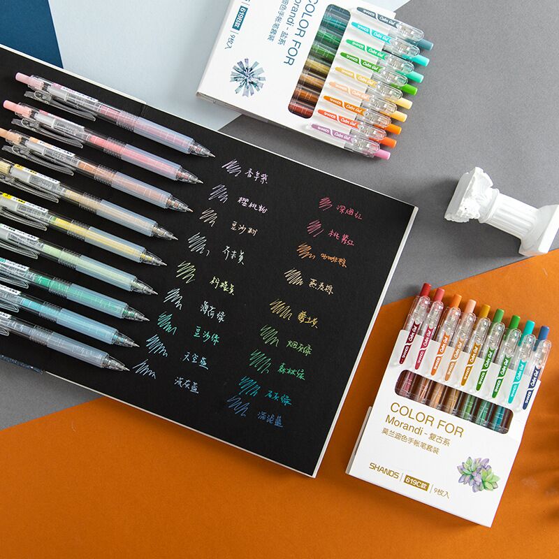 Morandi Colored Gel Pen,Pack of 9 – StationeryMore