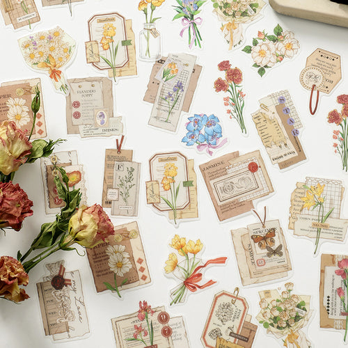 Vintage Floral Scrapbook Sticker, 2 Packs - Stationery & More