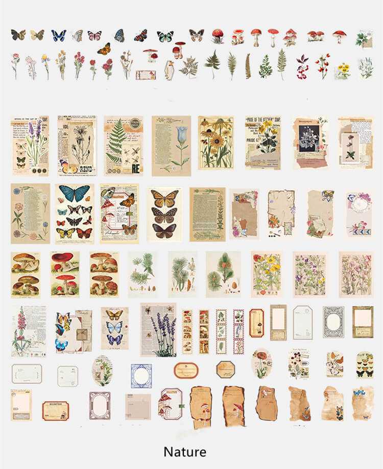Vintage Scrapbook Craft Paper Pack (200 Pieces)