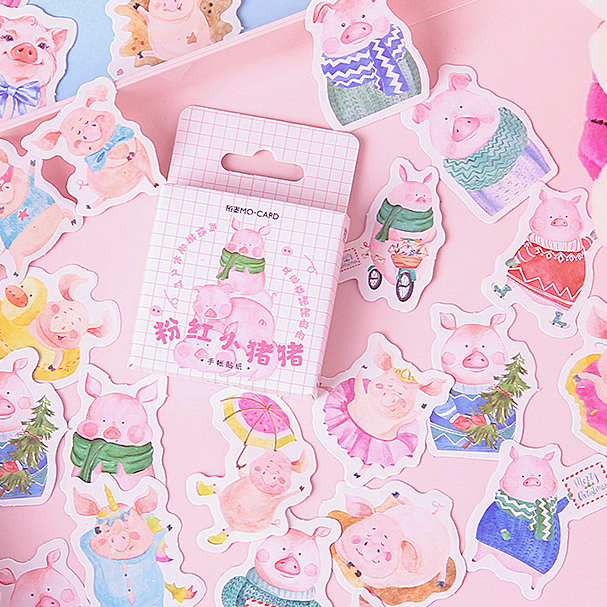 Pink Piggy Sticker, 2 Packs