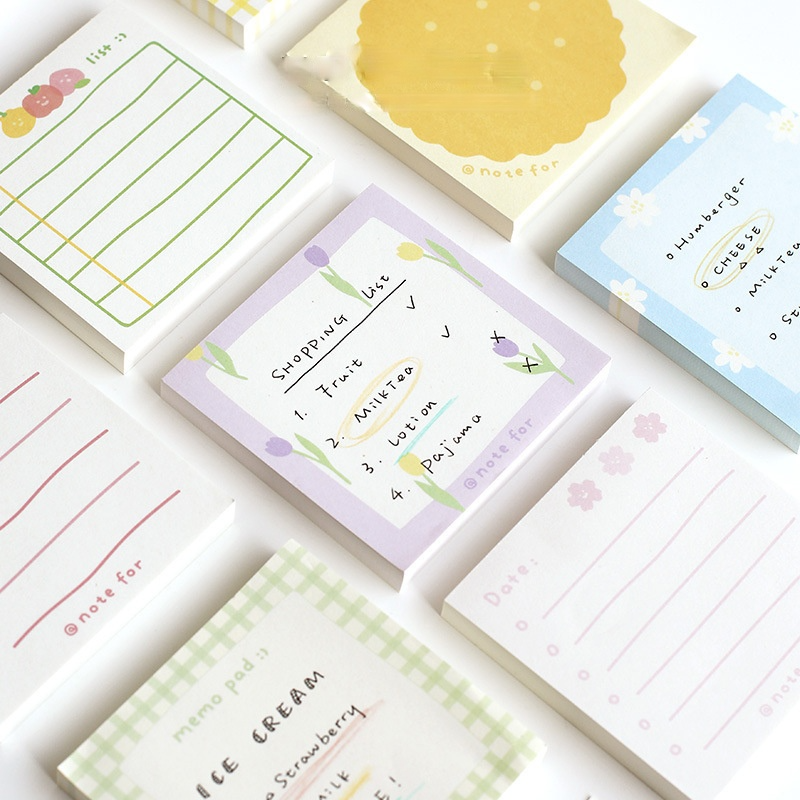 Kawaii Floral Memo Pad Sticky Note - Stationery & More