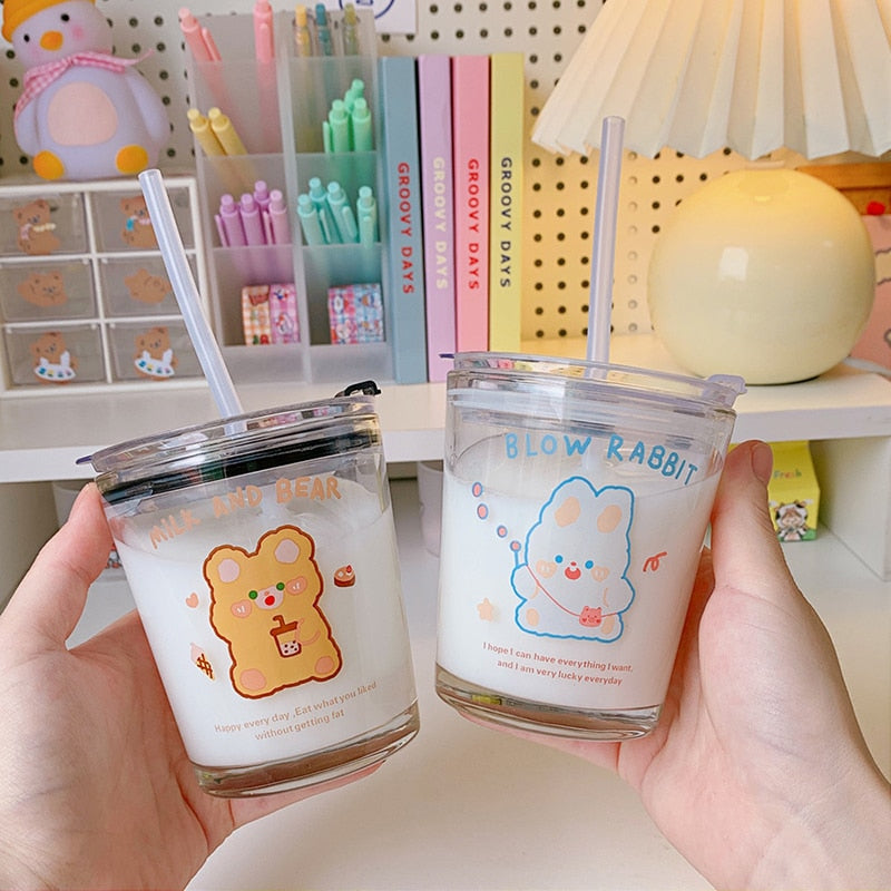 Bubble Tea Cup Straw, Cute Glass Cup Drinks