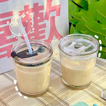 Load image into Gallery viewer, Kawaii Boba Bear Glass Cup With Straw &amp; Lid
